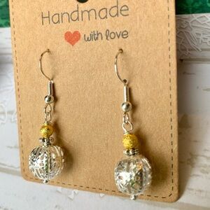 🎁FREE with $10 Purchase Handmade Silver Filigree Ball Dangle Earrings